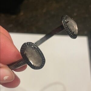 Kendra Scott black enamel  and Gray Stone Cuff Bracelet